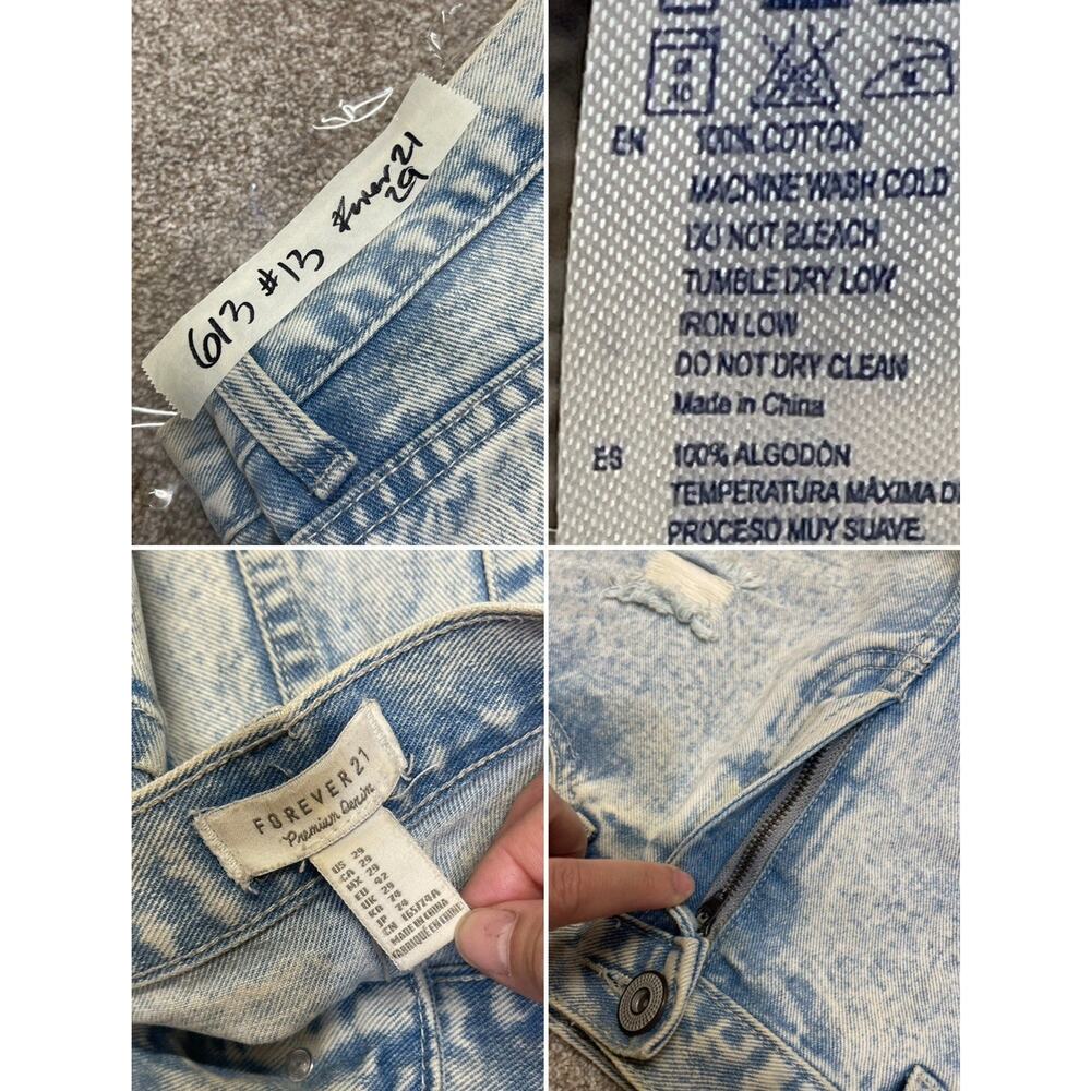 Y2K 2000s indie sleaze Forever 21 Acid Wash Micro Mini Jean Shorts Sz 29 Cut Off - Picture 12 of 12
